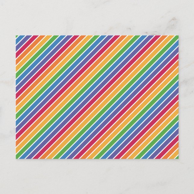 Rainbow Stripes Pattern Holiday Postcard (Front)