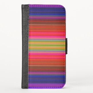 Rainbow Stripes Pattern iPhone X Wallet Case