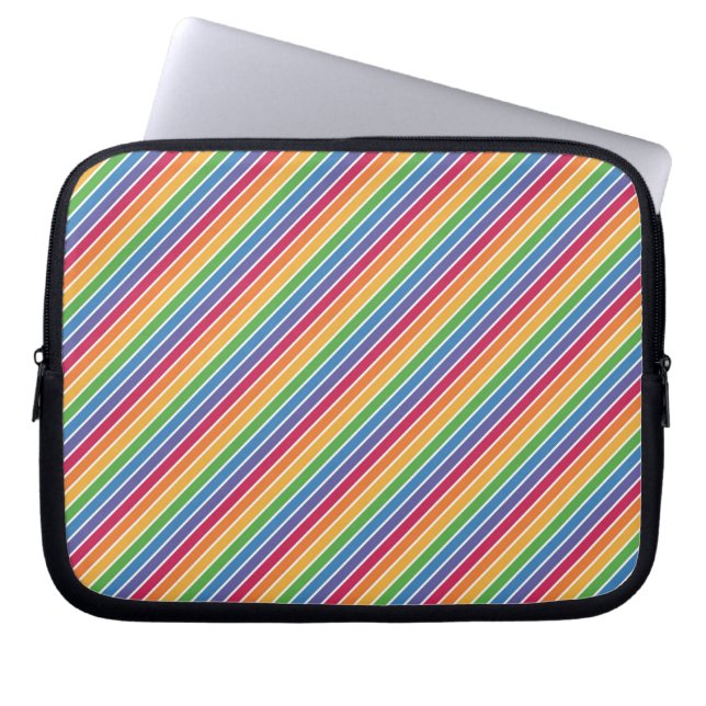 Rainbow Stripes Pattern Laptop Sleeve (Front)