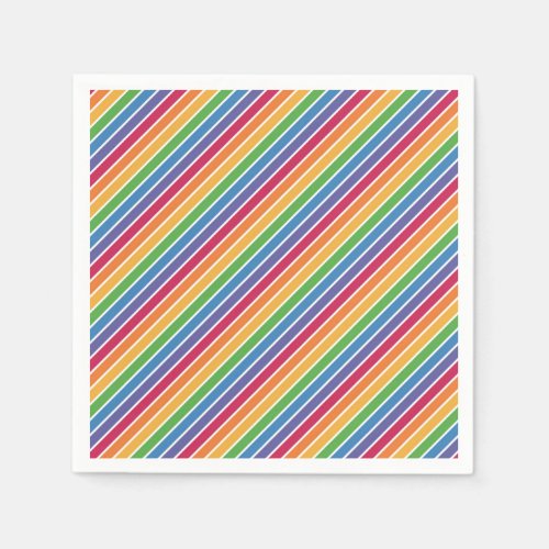Rainbow Stripes Pattern Napkins