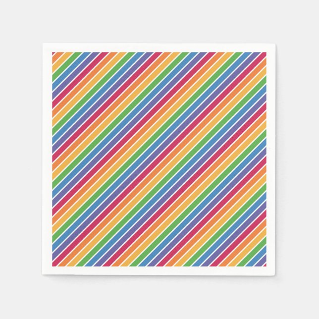 Rainbow Stripes Pattern Napkins (Front)