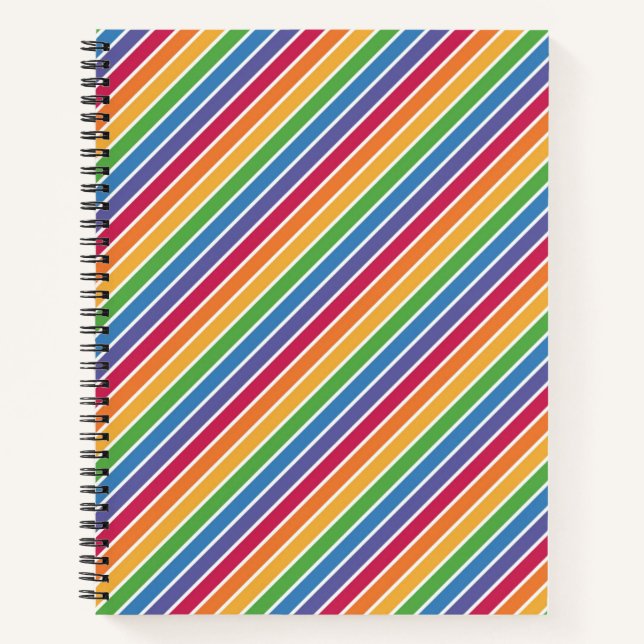 Rainbow Stripes Pattern Notebook (Front)