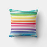 Rainbow Stripes Pattern Pillow at Zazzle