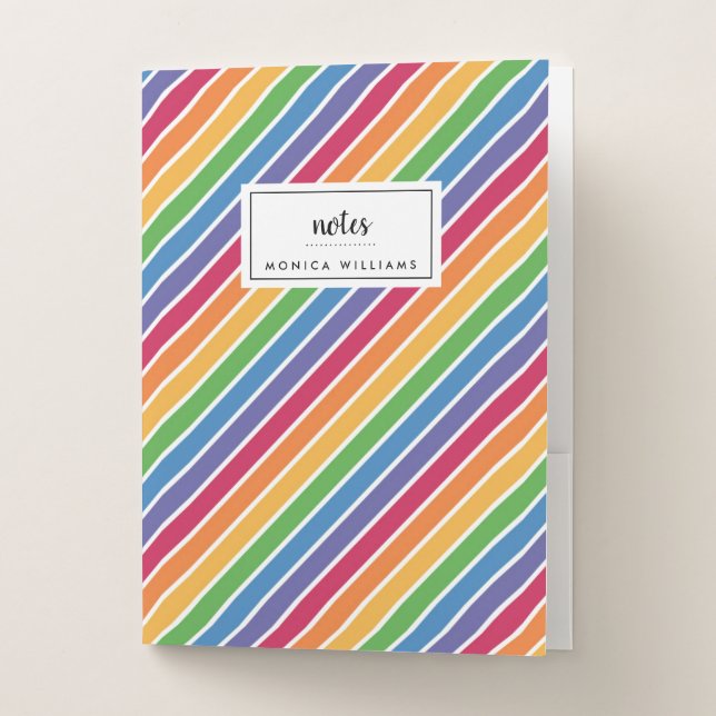 Rainbow Stripes Pattern Pocket Folder (Front)