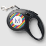 Rainbow Stripes Pattern Retractable Pet Leash