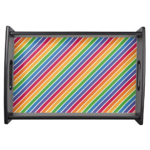 Rainbow Stripes Pattern Serving Tray