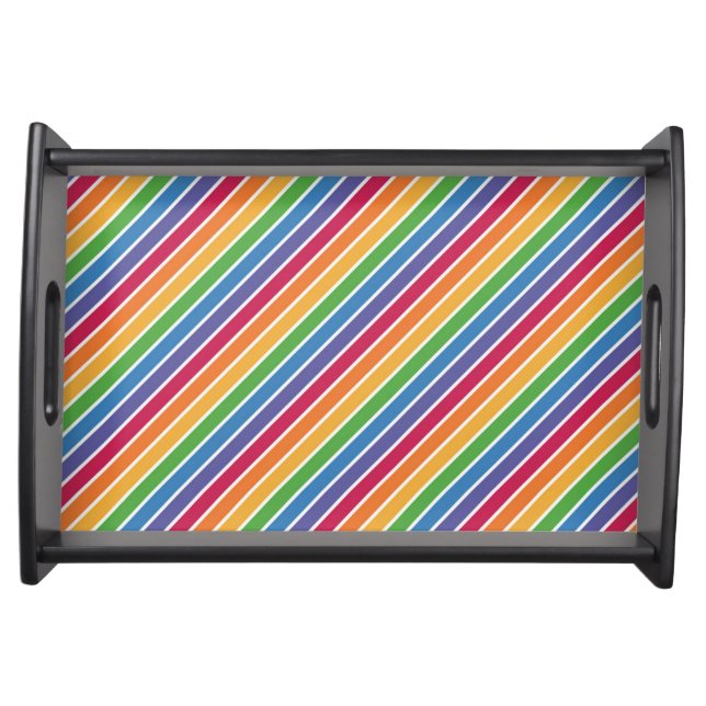 Rainbow Stripes Pattern Serving Tray (Front)