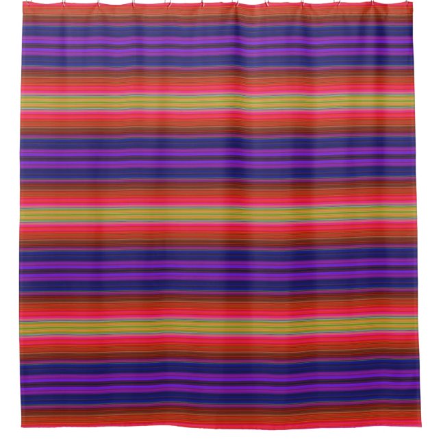 Rainbow Stripes Pattern Shower Curtain (Front)