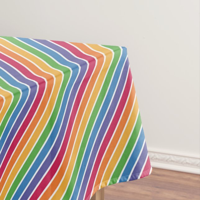 Rainbow Stripes Pattern Tablecloth (In Situ)