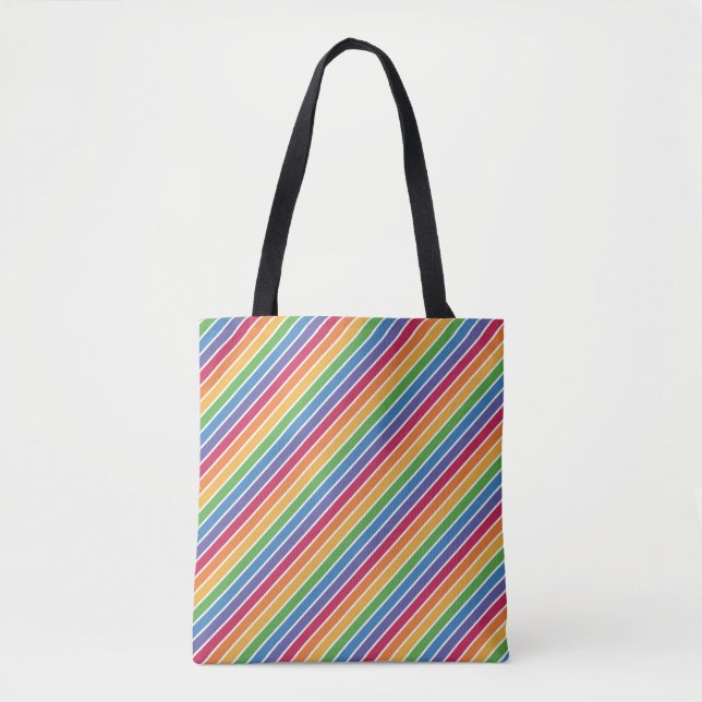 Rainbow Stripes Pattern Tote Bag (Front)