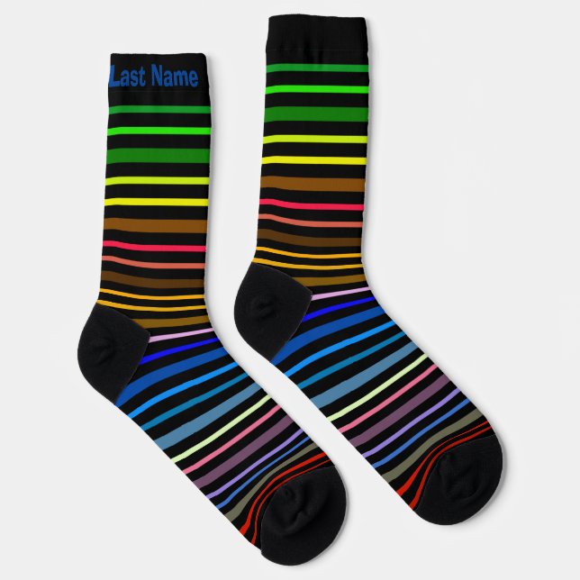 Rainbow Stripes - Personalizable  Socks (Right)