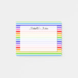Rainbow Stripes Personalized 4 x 3 Post-it Notes