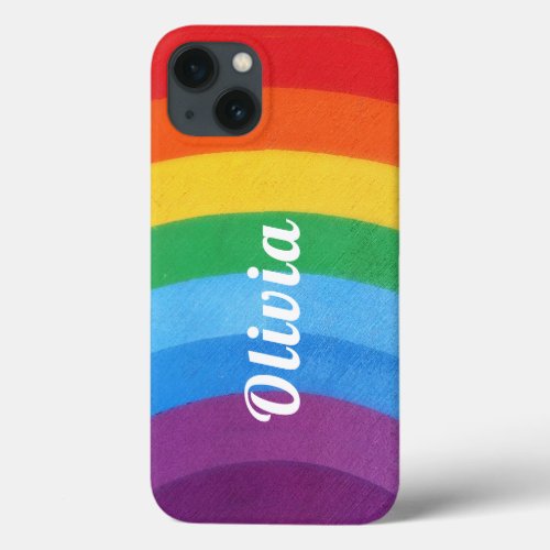 Rainbow Stripes Personalized  iPhone 13 Case
