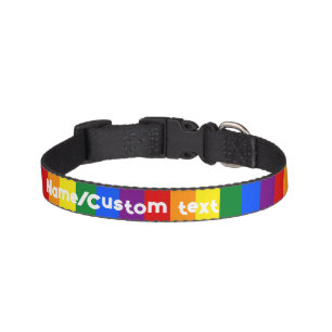 Rainbow Stripes Personalized Pet Collar
