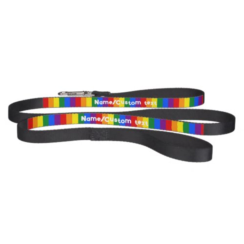 Rainbow Stripes Personalized Pet Leash