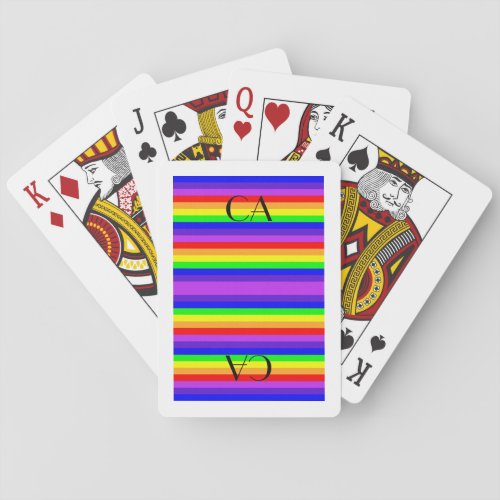 Rainbow Stripes Personalized Playing Cards