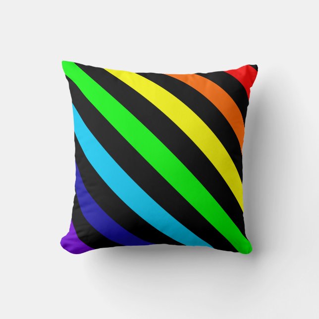 Rainbow Stripes Pillow (Front)