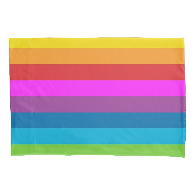 Rainbow Stripes Pillow Case (Front)
