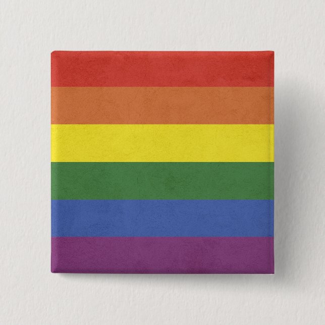 Rainbow stripes pinback button (Front)