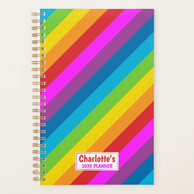 Rainbow Stripes Planner (Front)
