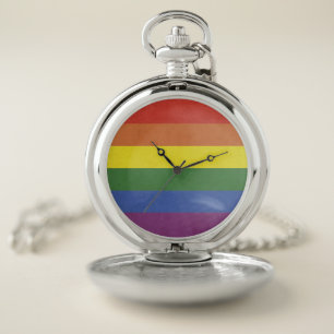 Rainbow stripes pocket watch