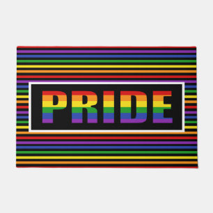 Rainbow Stripes Pride LGBT Door Mat