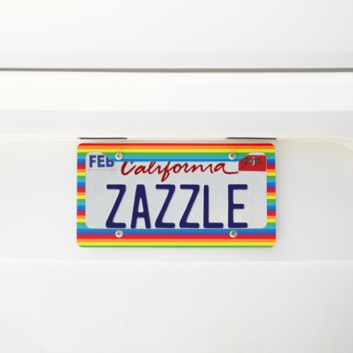 Rainbow Stripes Pride LGBTQ License Plate Frame