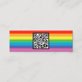 rainbow stripes QR code Mini Business Card