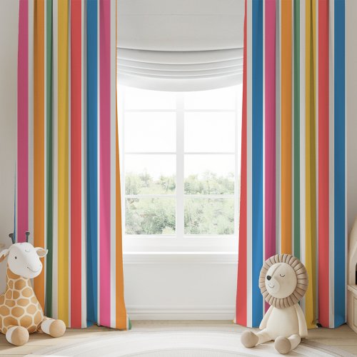 Rainbow Stripes Rainy Day Parade Collection Blackout Curtains