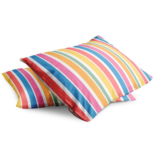 Rainbow Stripes Rainy Day Parade Collection Pillow Case (Creator Uploaded)