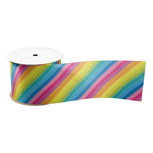 Rainbow Stripes Satin Ribbon (Spool)