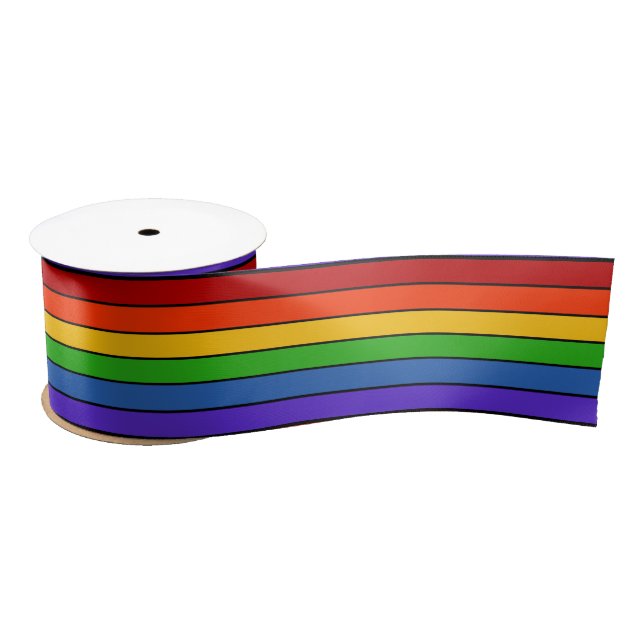 Rainbow Stripes Satin Ribbon (Spool)