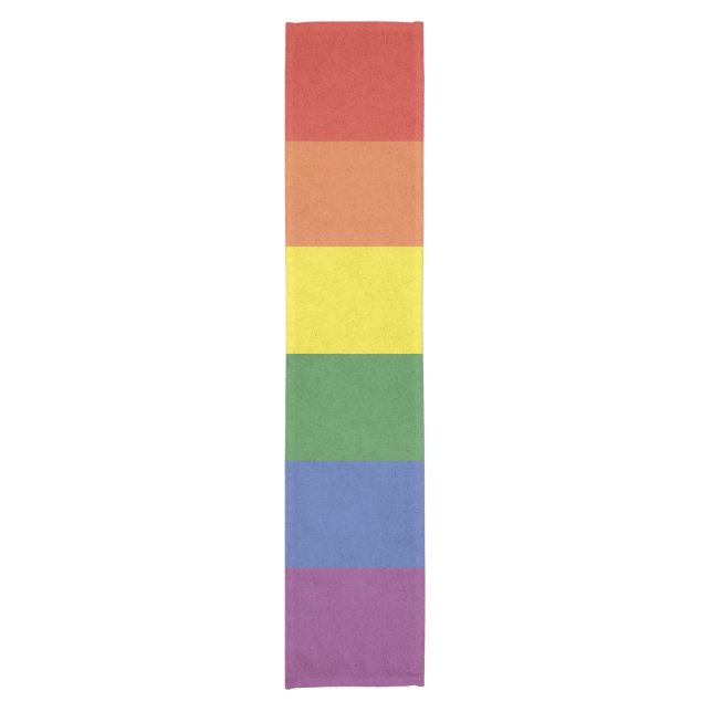 Rainbow stripes short table runner (Front)