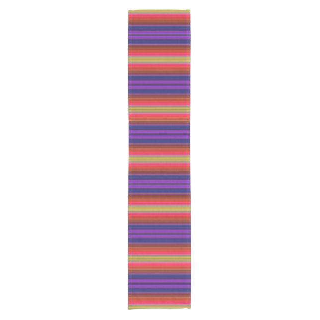 Rainbow Stripes Short Table Runner (Front)