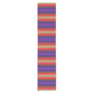 Rainbow Stripes Short Table Runner