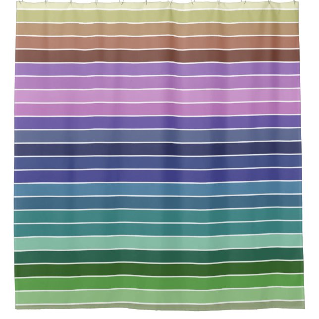 Rainbow Stripes Shower Curtain (Front)
