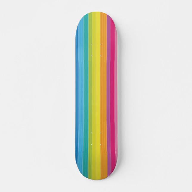 Rainbow Stripes Skateboard Deck (Front)