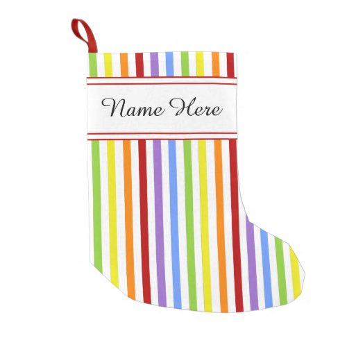 Rainbow Stripes Small Christmas Stocking