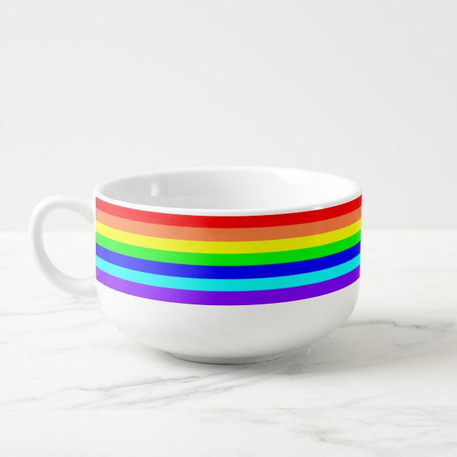 Rainbow Stripes Soup Mug (Right)