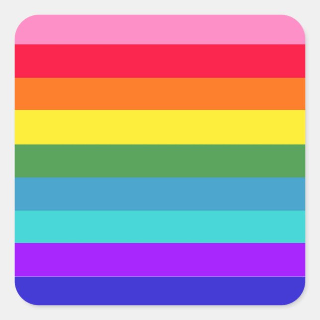 Rainbow Stripes Square Sticker (Front)