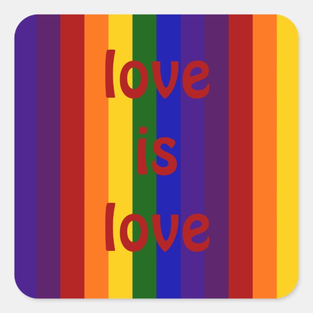 Rainbow Stripes Square Sticker (Front)