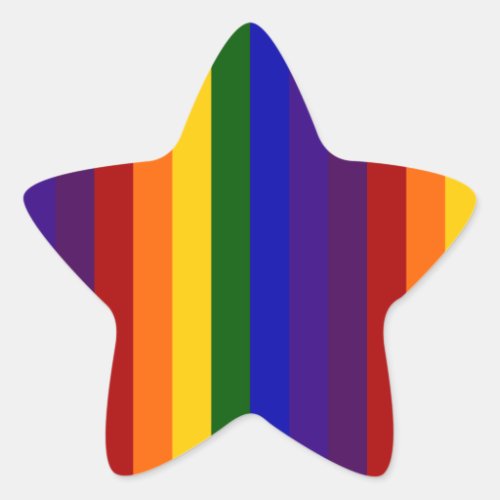 Rainbow Stripes Star Sticker