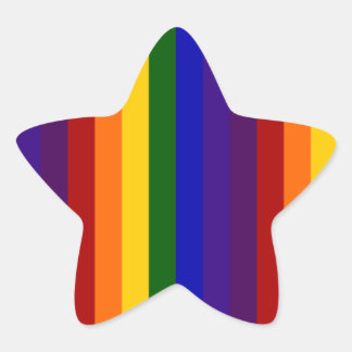 Rainbow Stripes Star Sticker