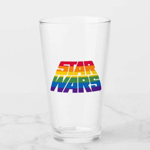 Rainbow Stripes Star Wars Logo Glass