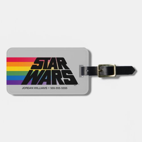 Rainbow Stripes Star Wars Logo Luggage Tag