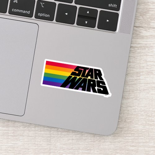Rainbow Stripes Star Wars Logo Sticker