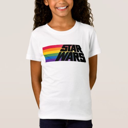 Rainbow Stripes Star Wars Logo T_Shirt