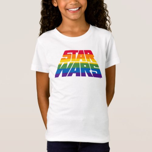 Rainbow Stripes Star Wars Logo T_Shirt
