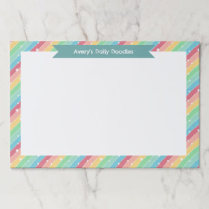 Rainbow Stripes & Stars Children's Daily Doodles Paper Pad