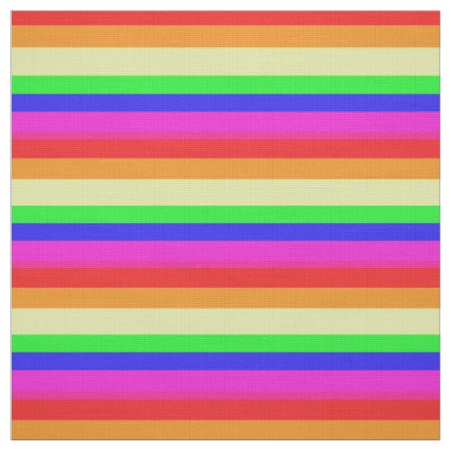 Rainbow Stripes Stripes Of Many Colors Fabric